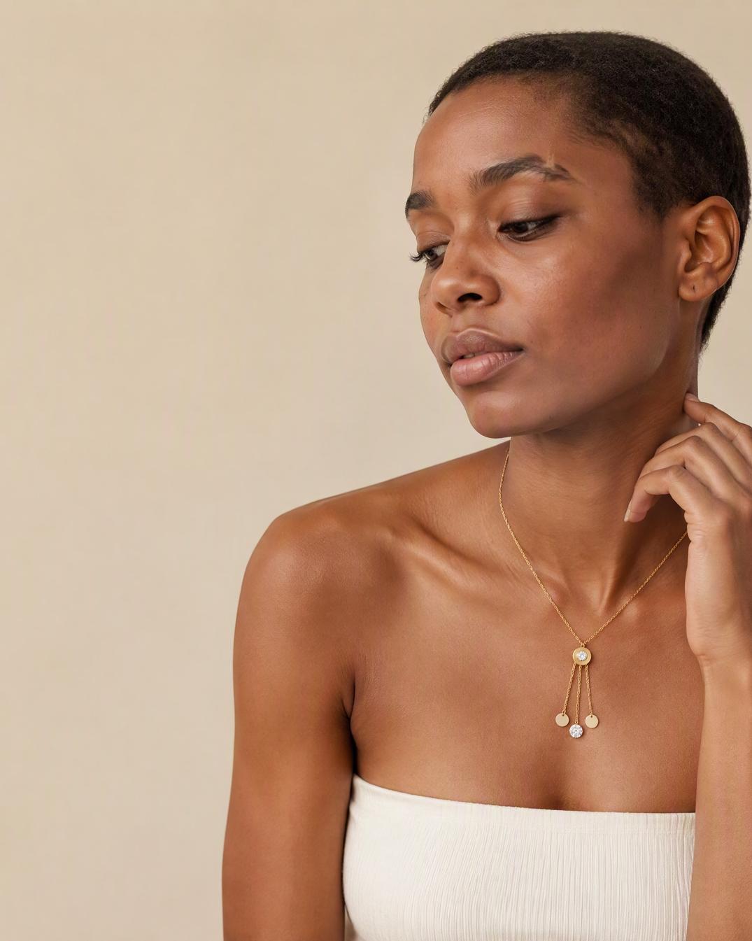 Dainty Disc Tassel Necklace