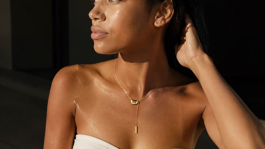 Minimalist Teardrop And Bar Pendant Necklace
