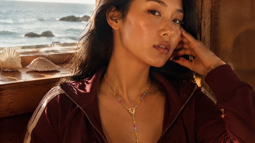 Dainty Shell & Cross Pendant Necklace