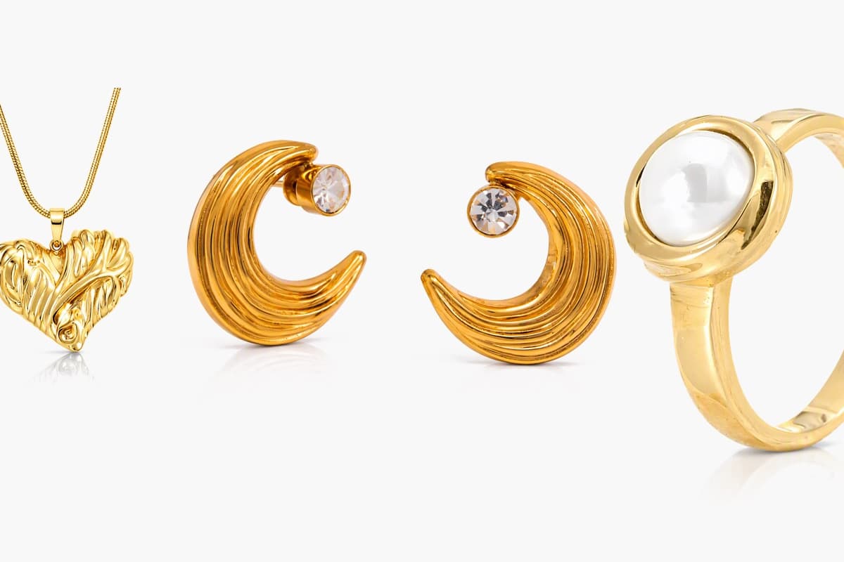 Crescent Moon Stud Earrings