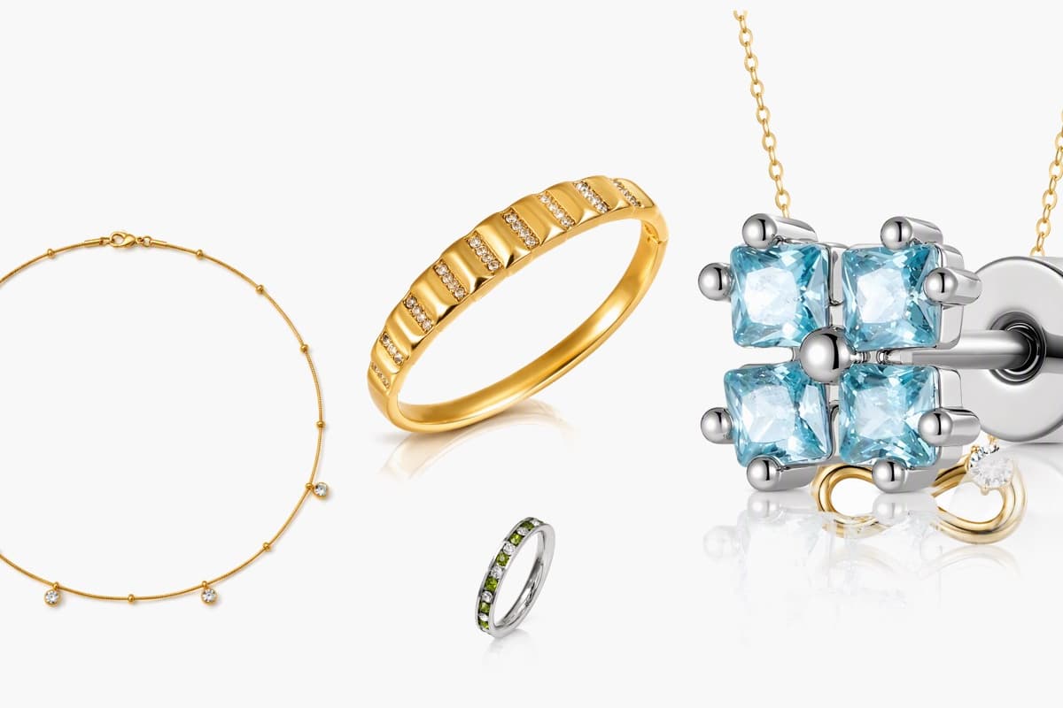 Four-Stone Cluster Stud Earrings