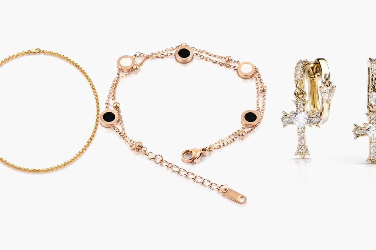 Dainty Cross And Flower Earrings