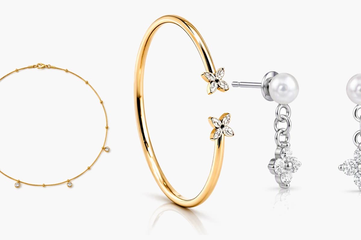 Dainty Four-Leaf Clover Drop Earrings