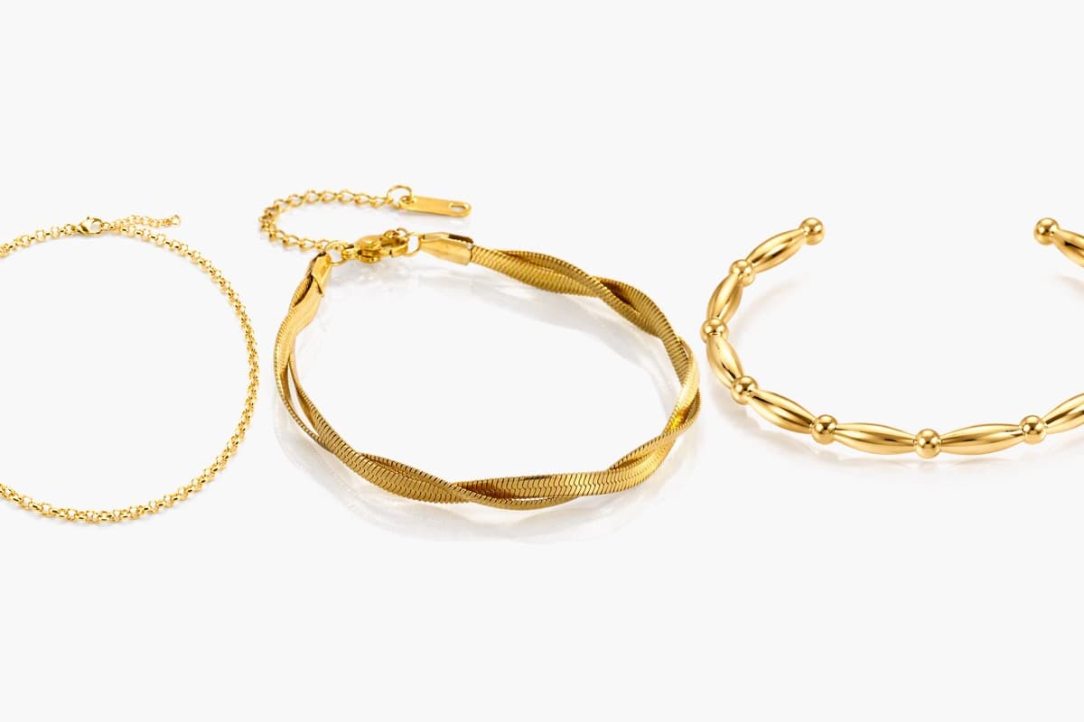 Dainty Beaded Link Open Cuff Bracelet