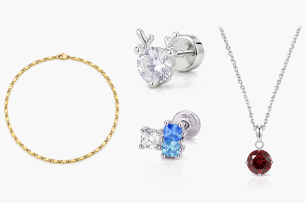 Dainty Multi-Stone Stud Earrings