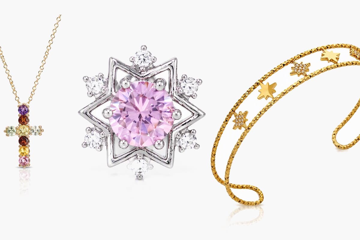 Dainty Star Halo Stud Earrings