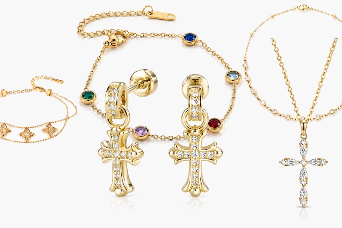 Dainty Cross Drop Earrings