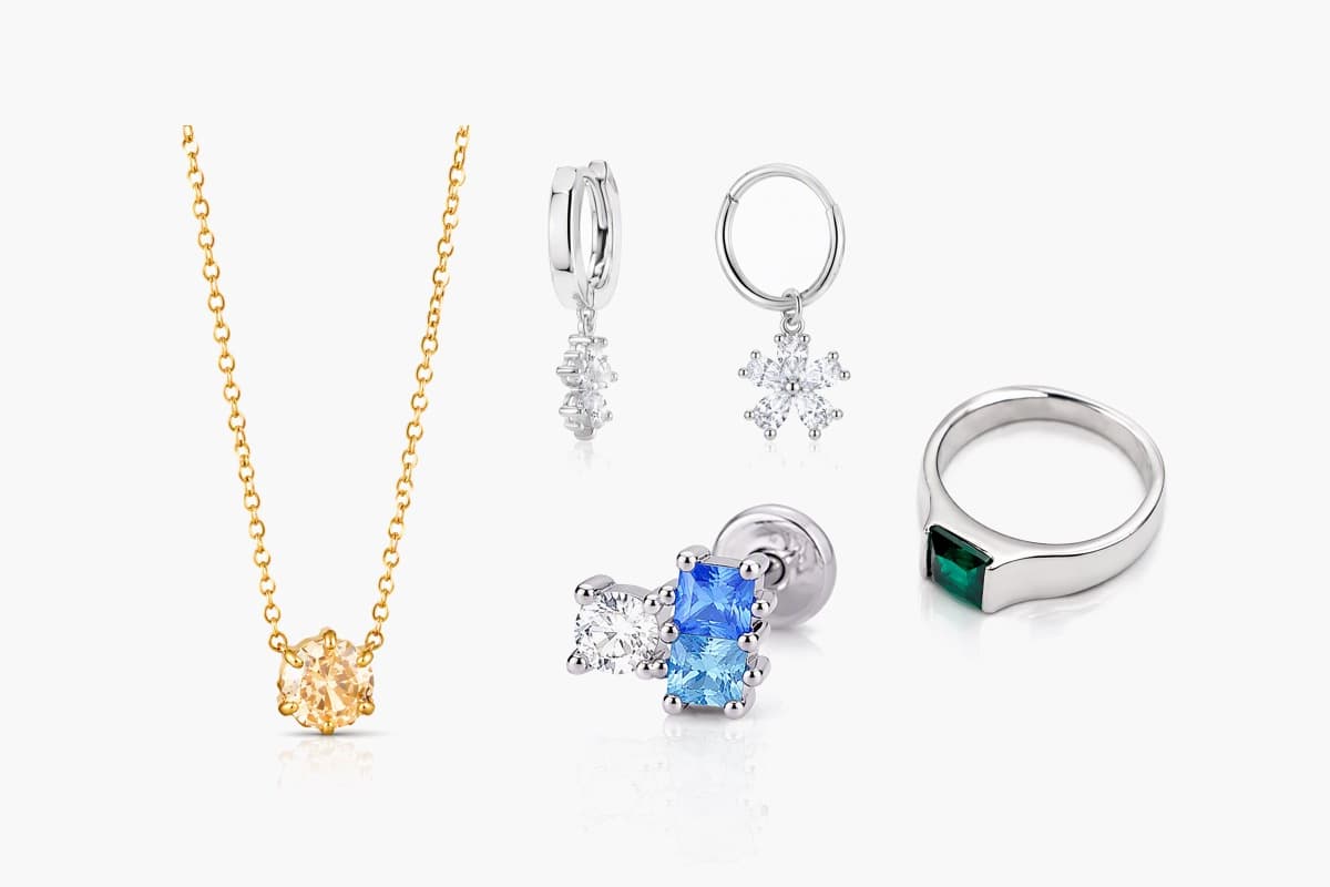 Dainty Flower Charm Hoop Earrings