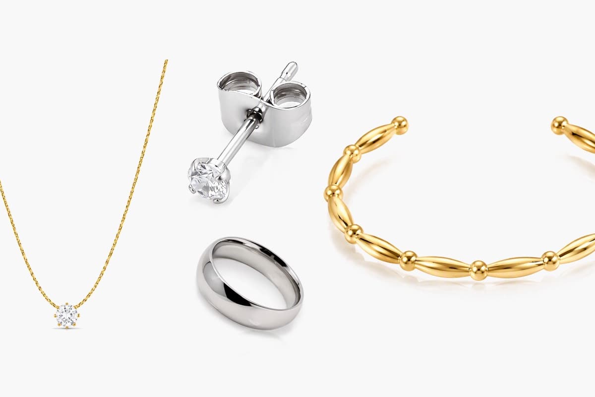 Dainty Round Stone Stud Earrings