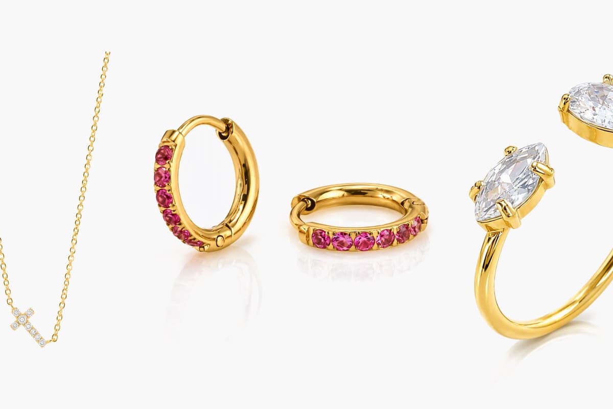 Dainty Paved Stone Huggie Earrings