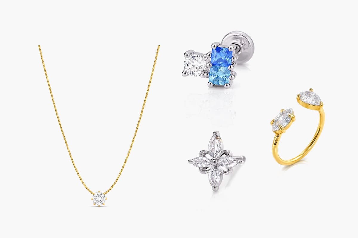 Dainty Four-Leaf Clover Stud Earrings