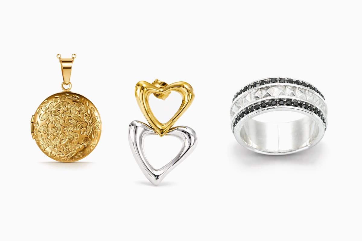 Double Heart Stud Earrings