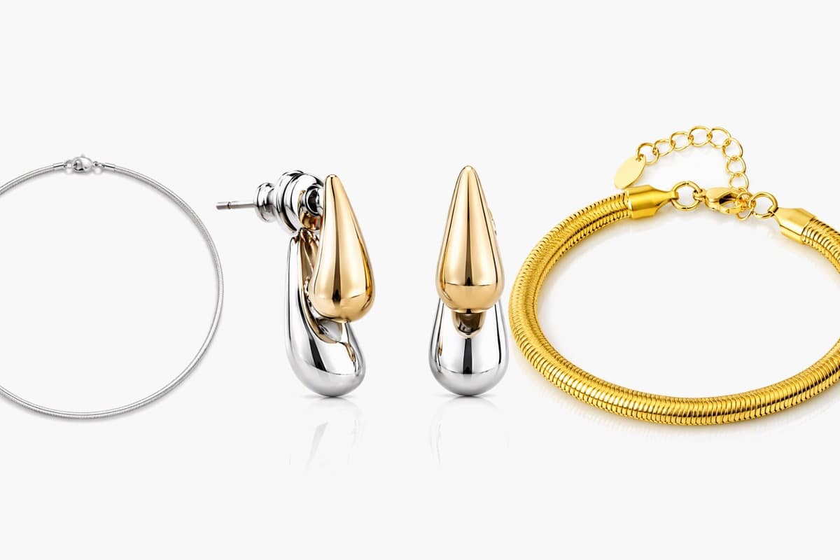 Double Teardrop Stud Earrings