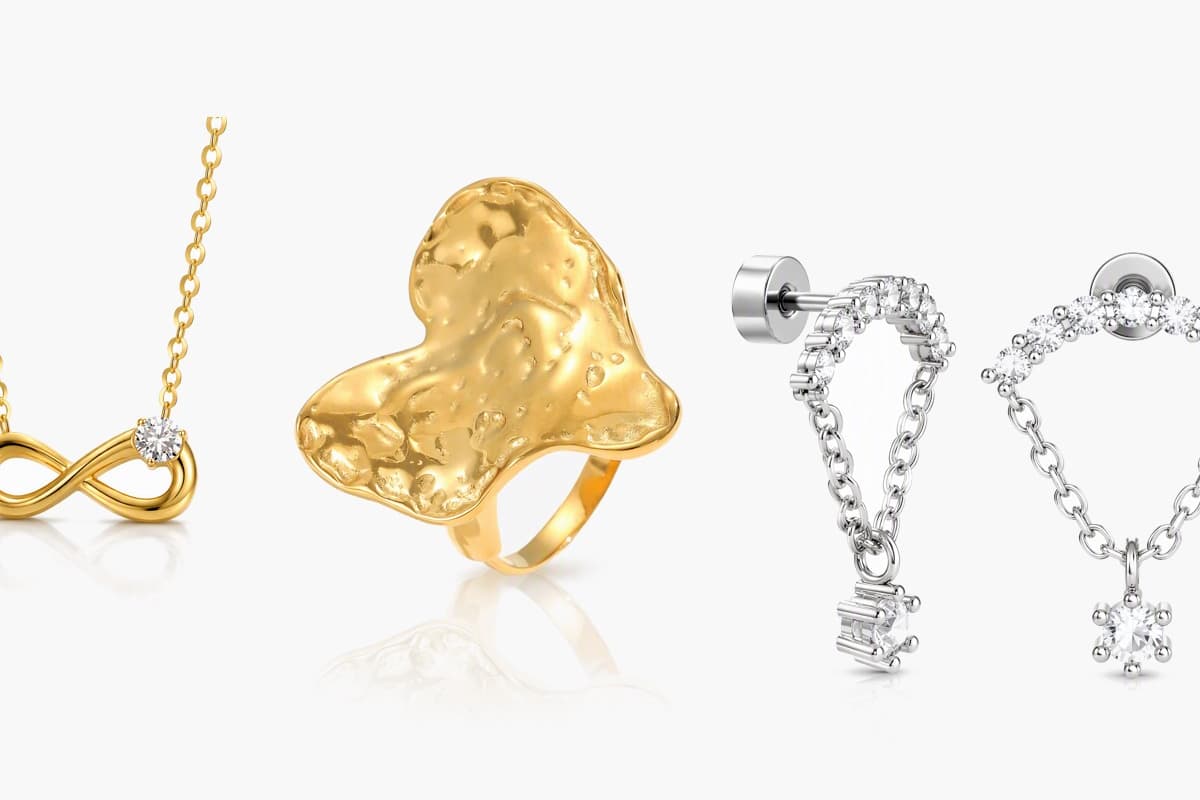Dainty Heart Chain Drop Earrings
