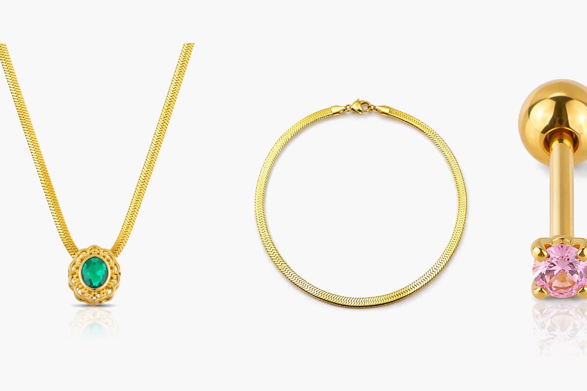Elegant Single Stone Snake Chain Necklace