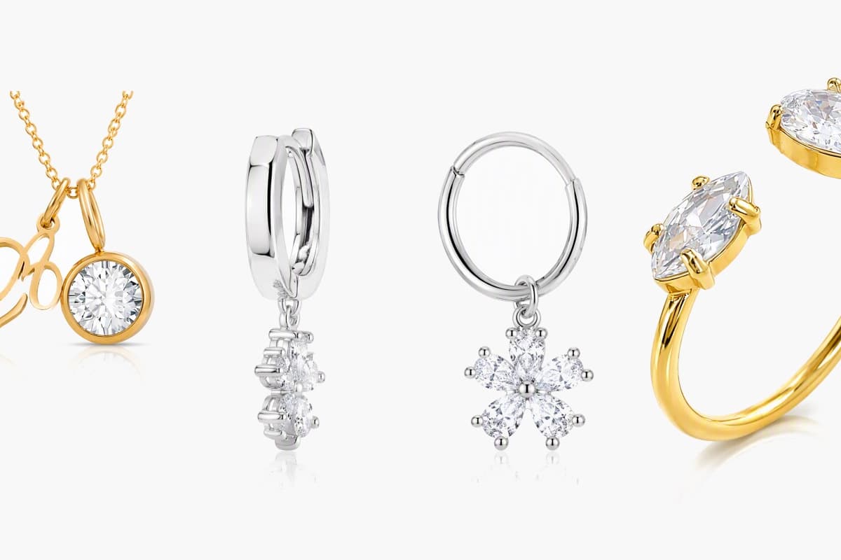Dainty Flower Charm Hoop Earrings