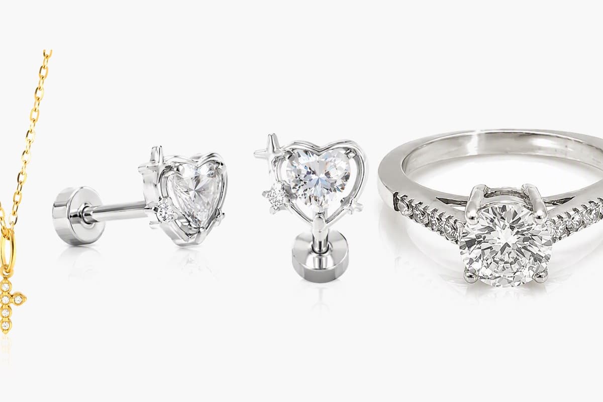 Cute Heart Dangle Stud Earrings