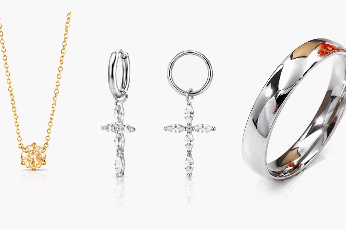 Dainty Cross Charm Hoop Earrings