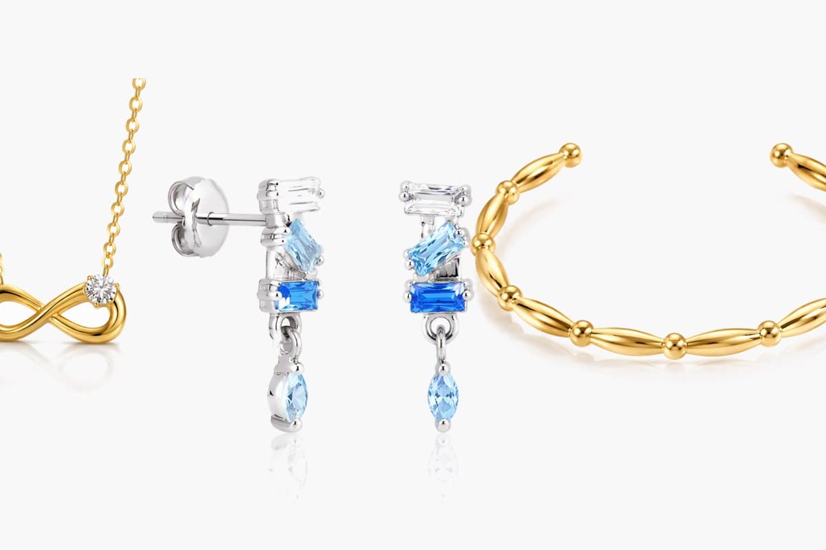 Dainty Stacked Stone Drop Earrings