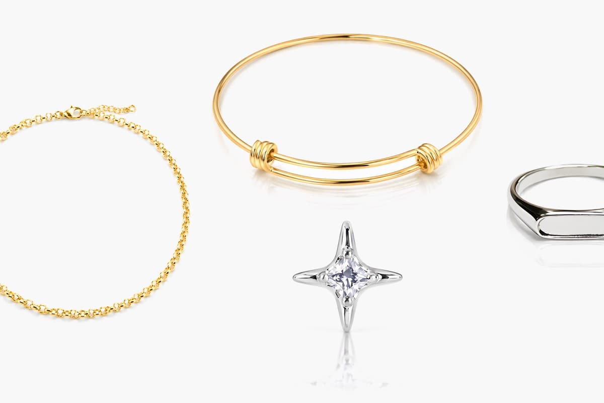 Dainty Four-Pointed Star Stud Earrings