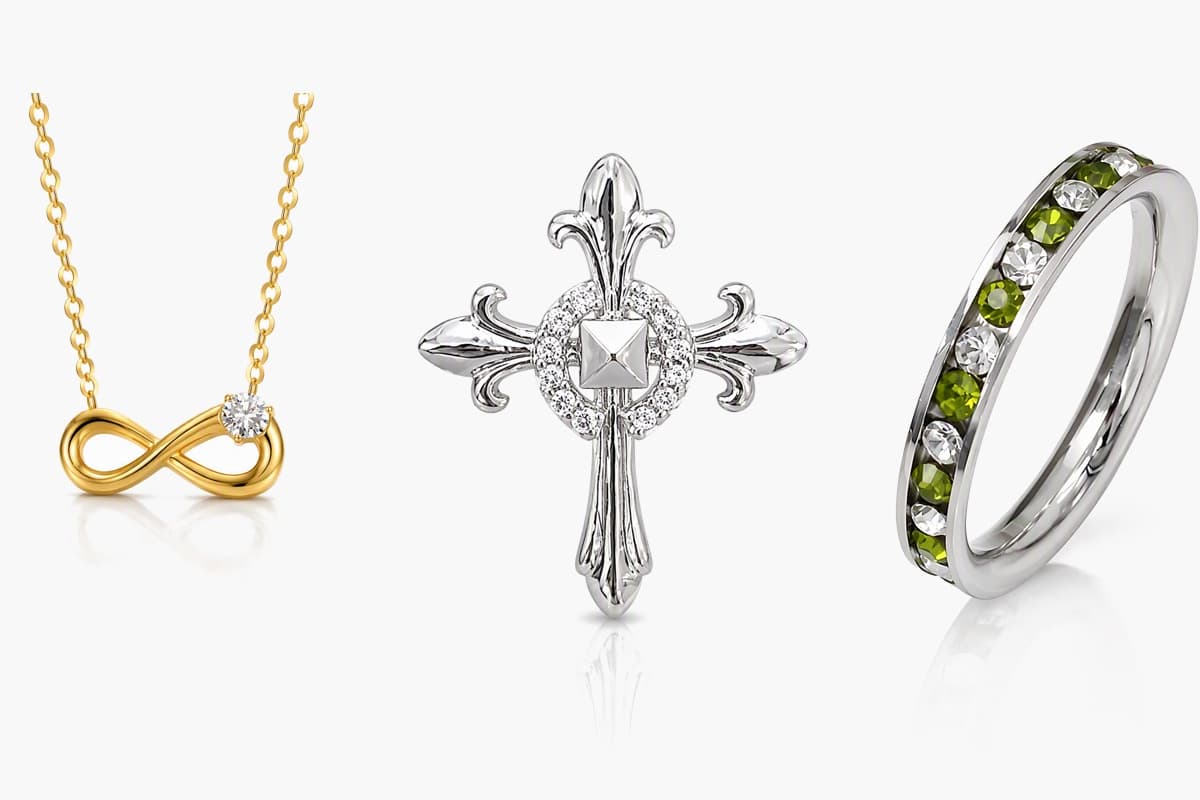 Fleur-De-Lis Cross Stud Earrings
