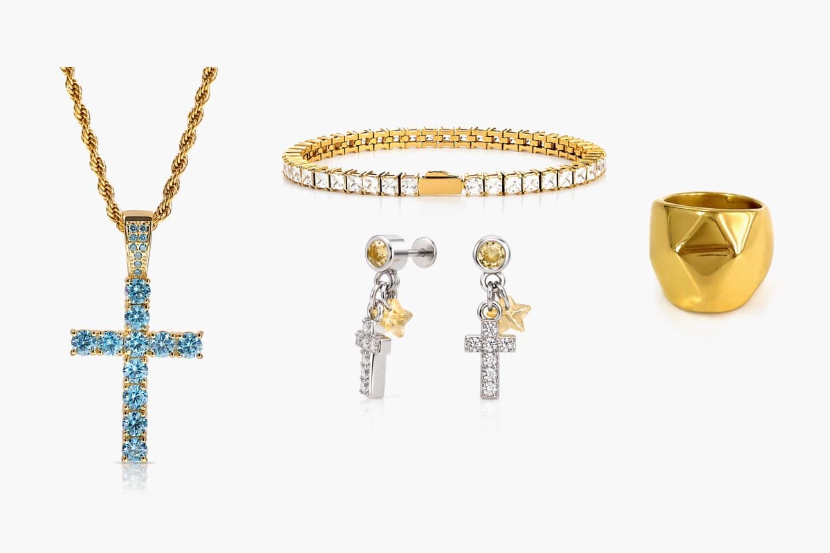 Dainty Cross Drop Earrings
