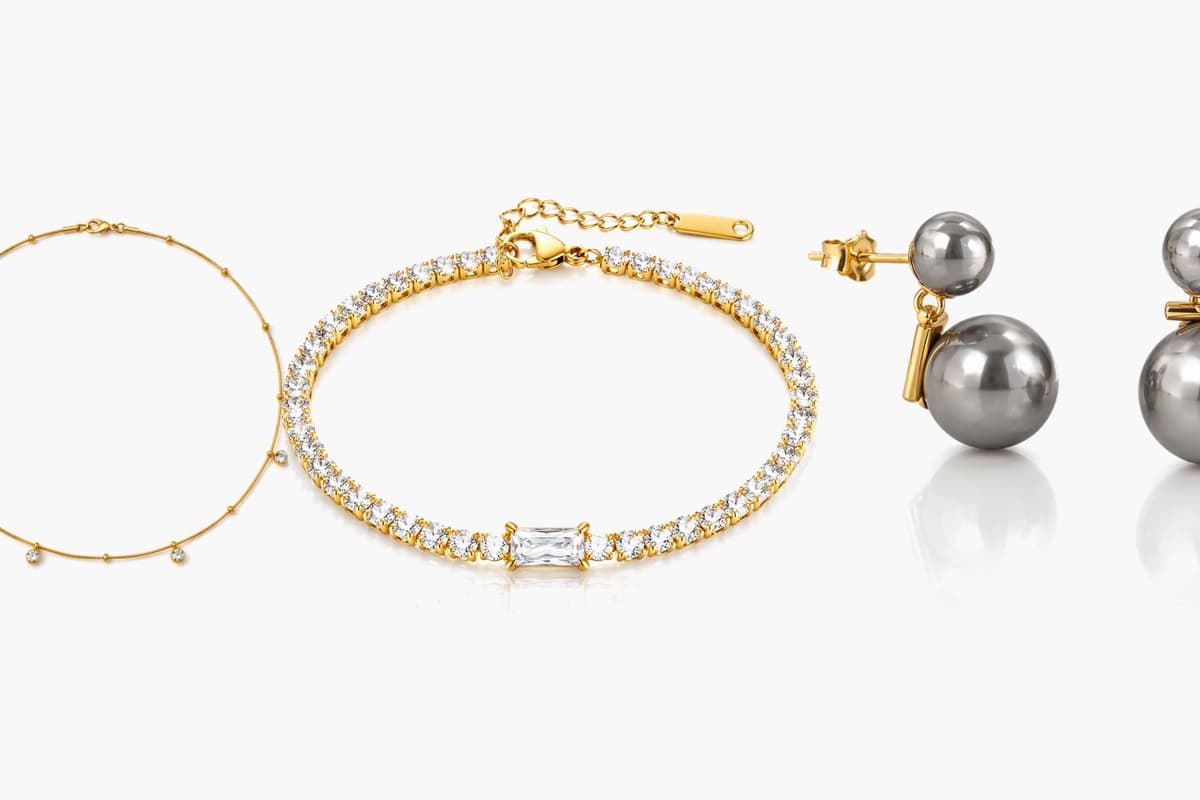 Trendy Double Stone Drop Earrings