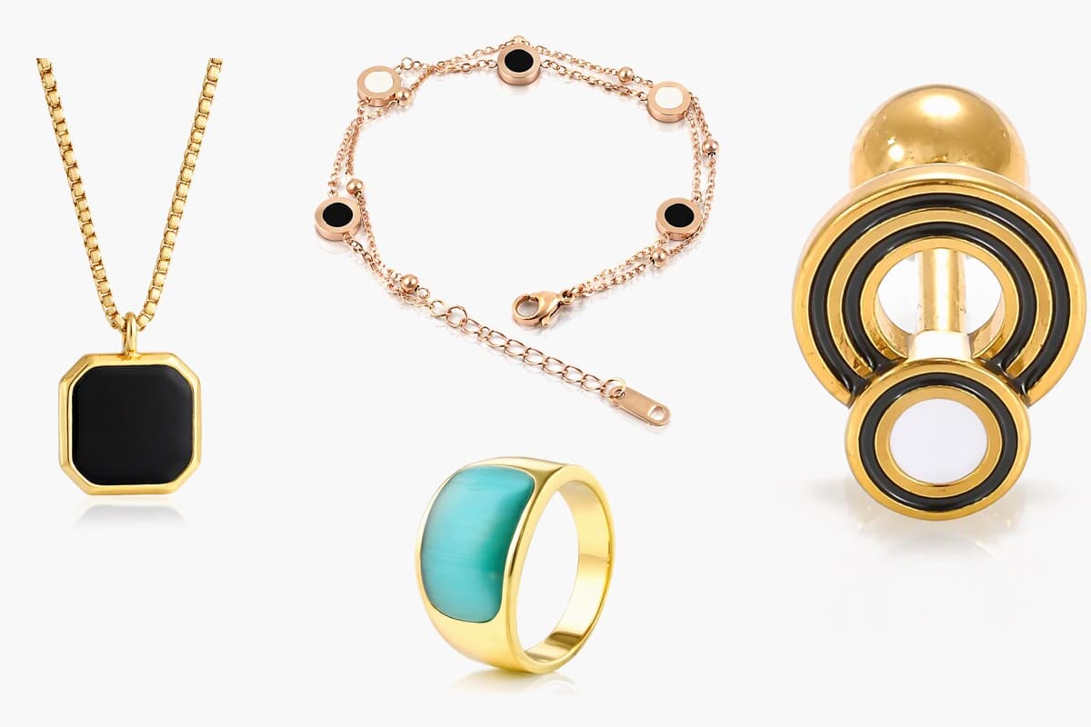Concentric Circles Stud Earrings