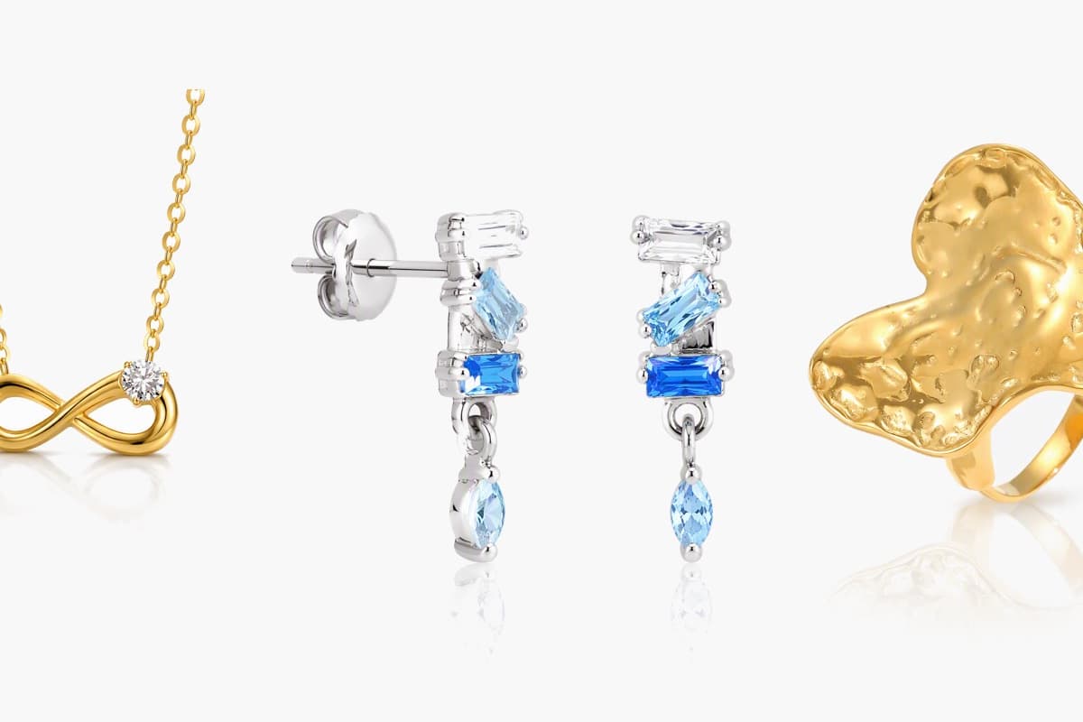 Dainty Stacked Stone Drop Earrings