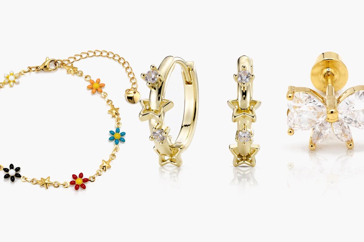 Star Charm Hoop Earrings