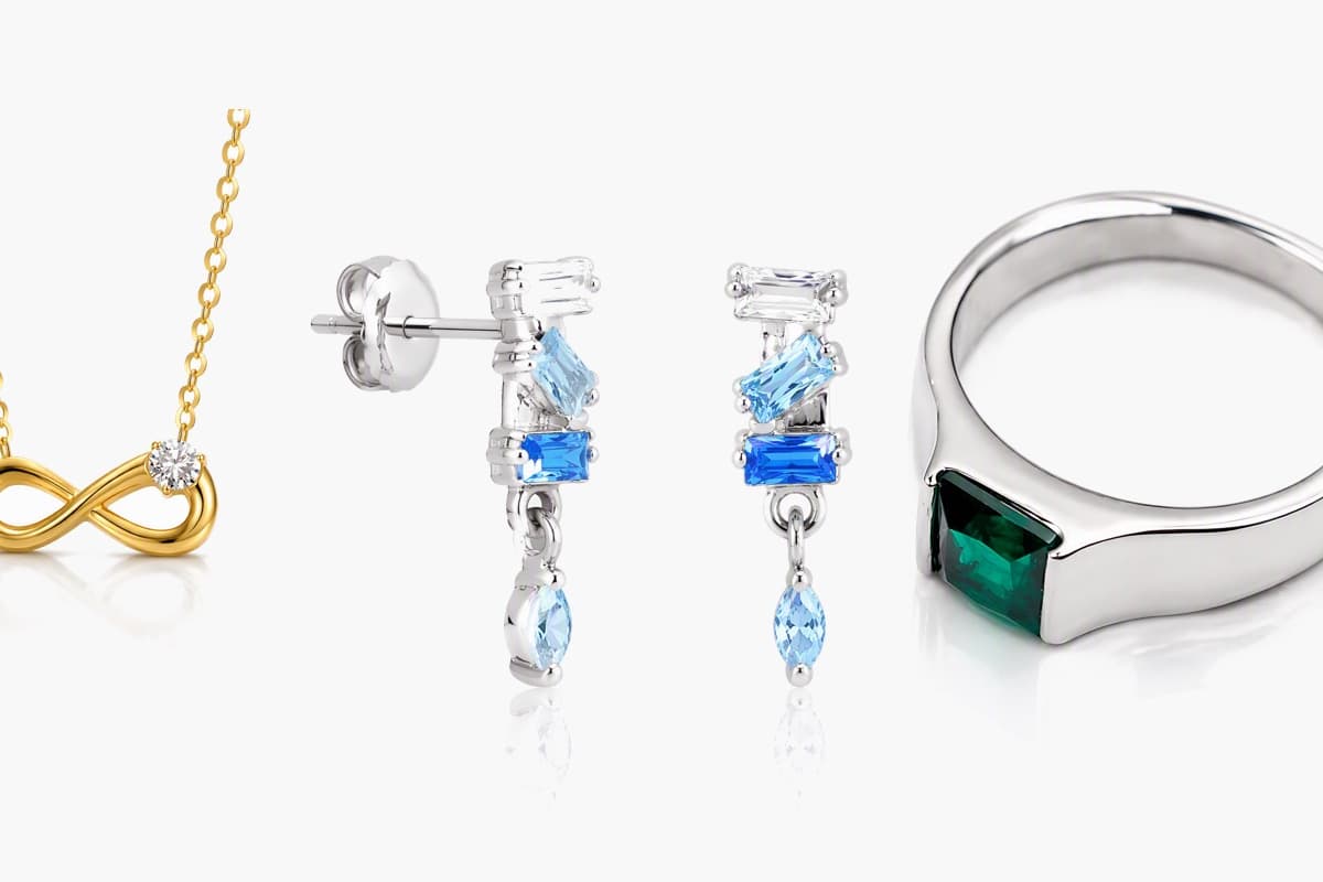 Dainty Stacked Stone Drop Earrings