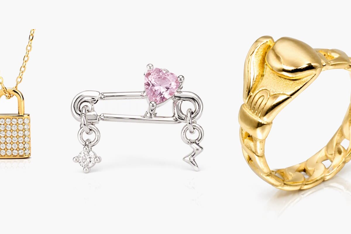 Cute Safety Pin Heart Stud Earrings