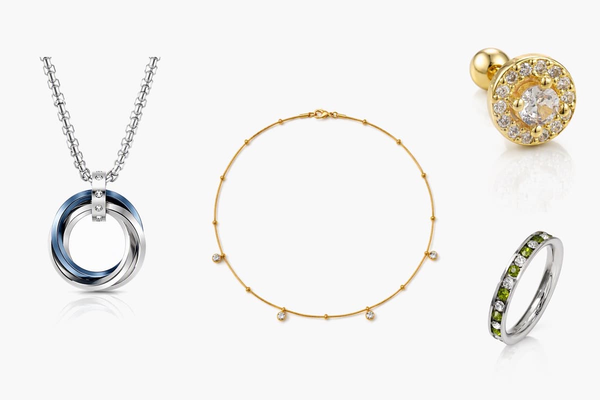 Trendy Double Ring Pendant Necklace
