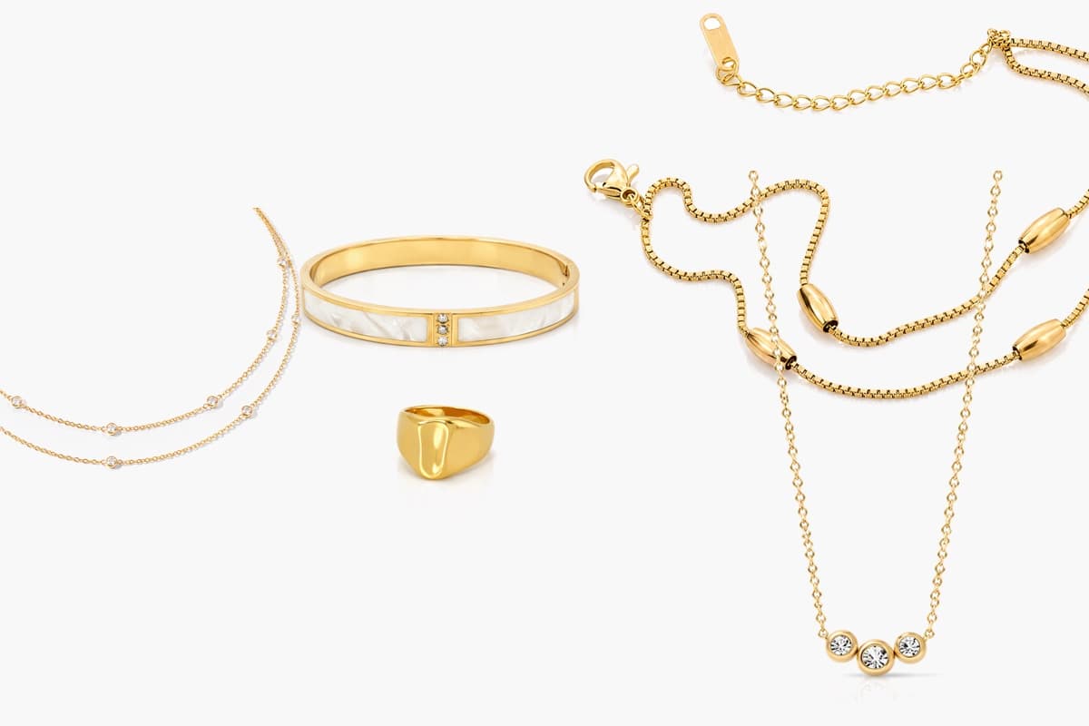 Dainty Three-Stone Cluster Necklace