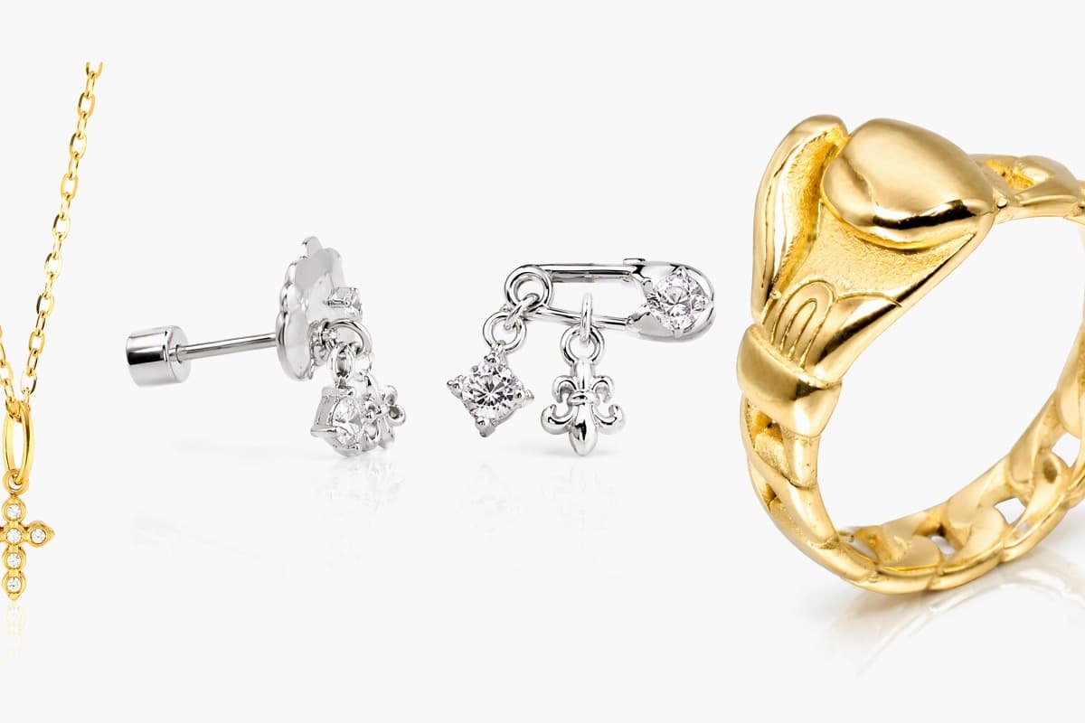 Dainty Safety Pin Charm Earring
