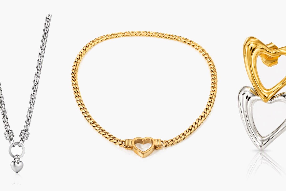 Braided Chain Heart Pendant Necklace
