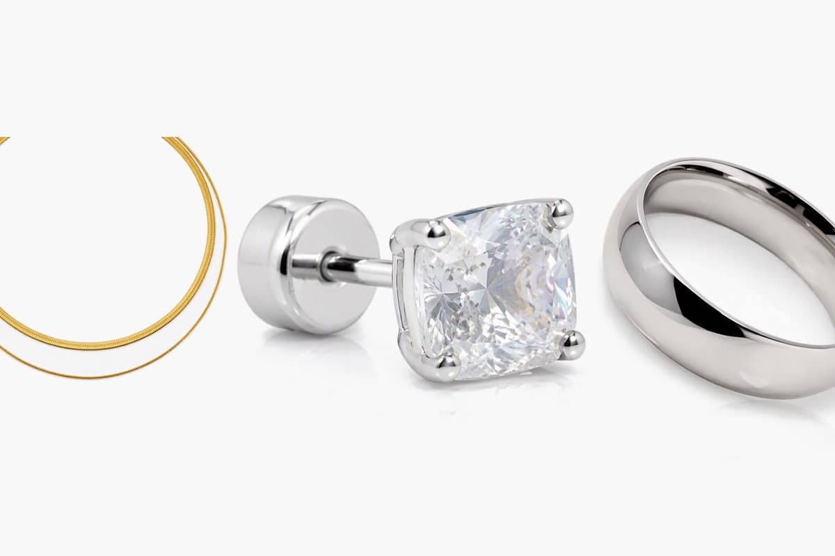 Dainty Square Stone Stud Earrings