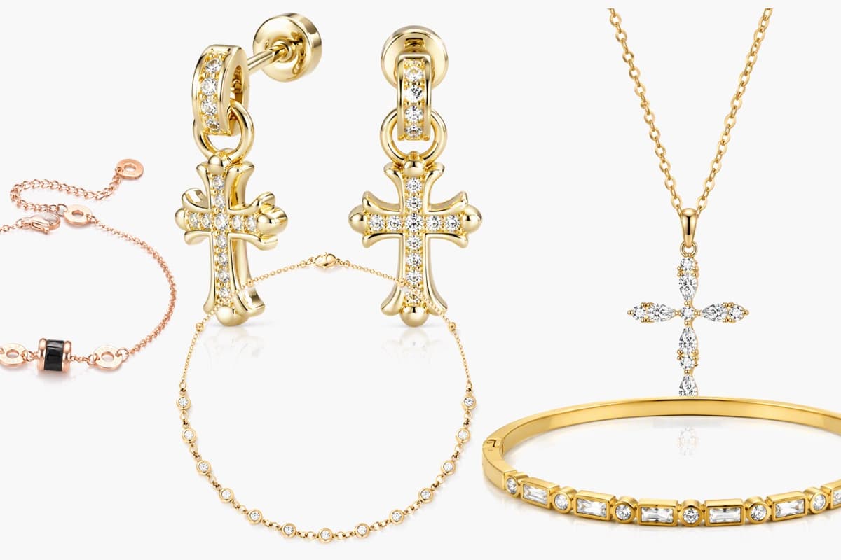 Dainty Cross Drop Earrings