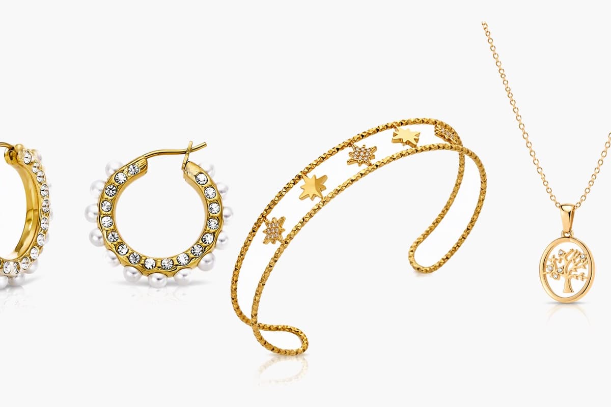 Pearl And Stone Hoop Earrings