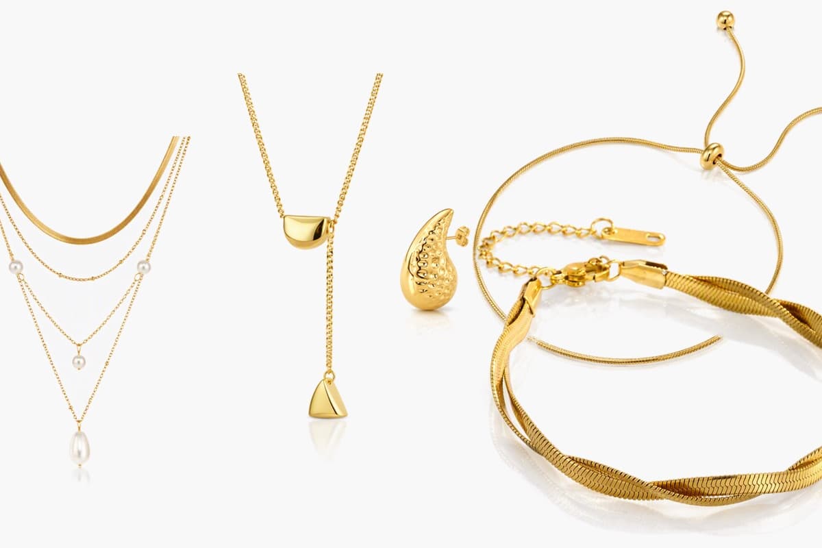 Dainty Teardrop Pearl Layered Necklace