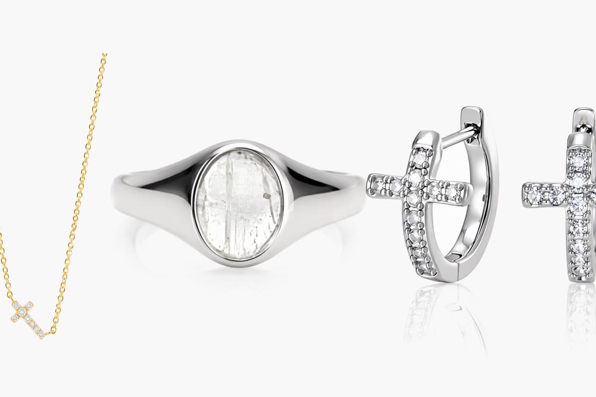 Cross Huggie Earrings