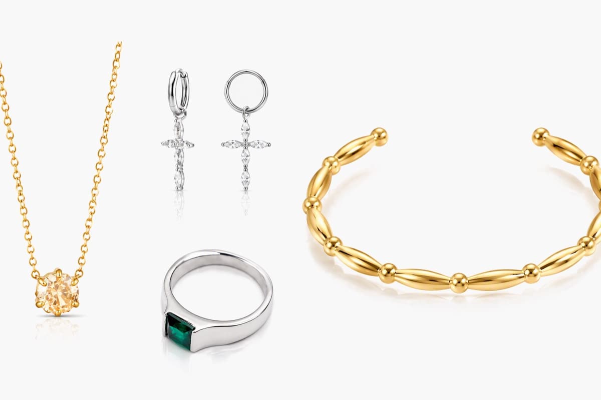 Dainty Cross Charm Hoop Earrings