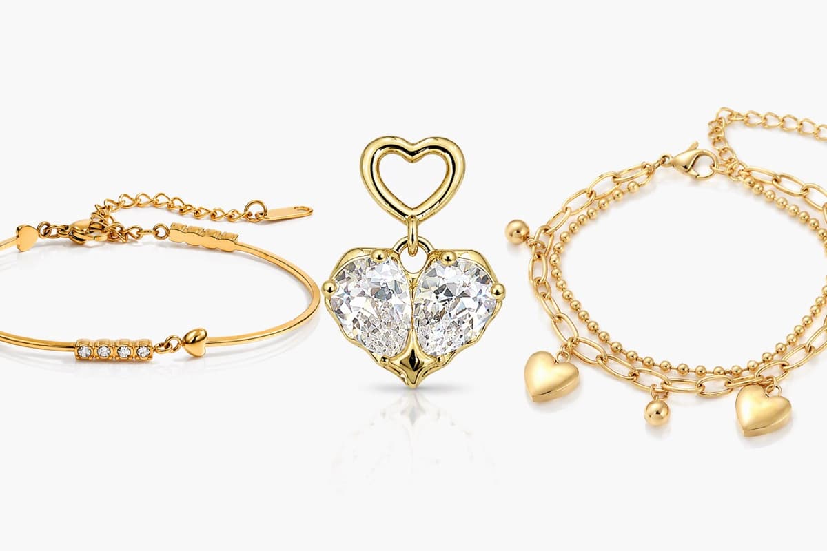 Double Heart Drop Earrings