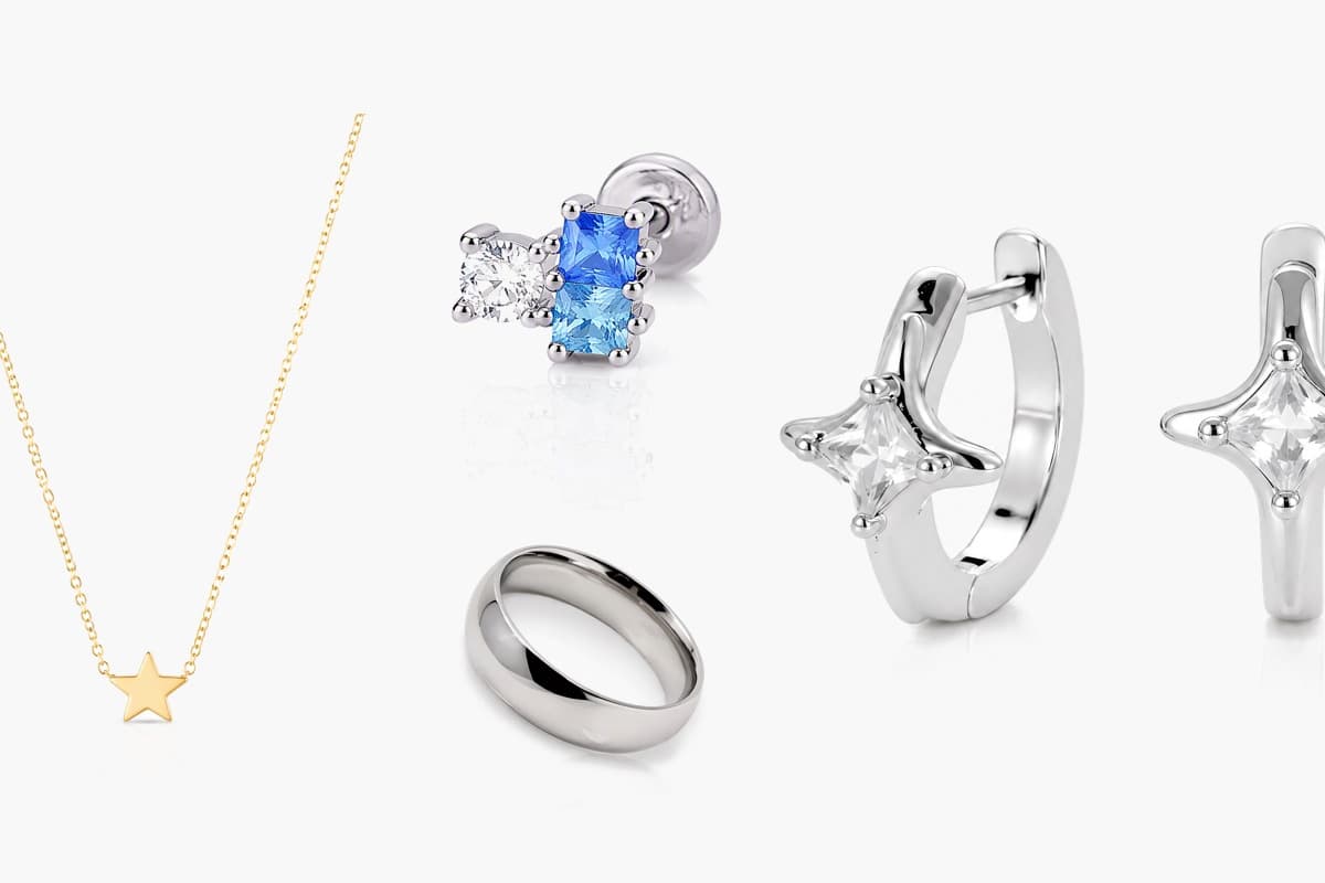 Dainty Star Stone Hoop Earrings