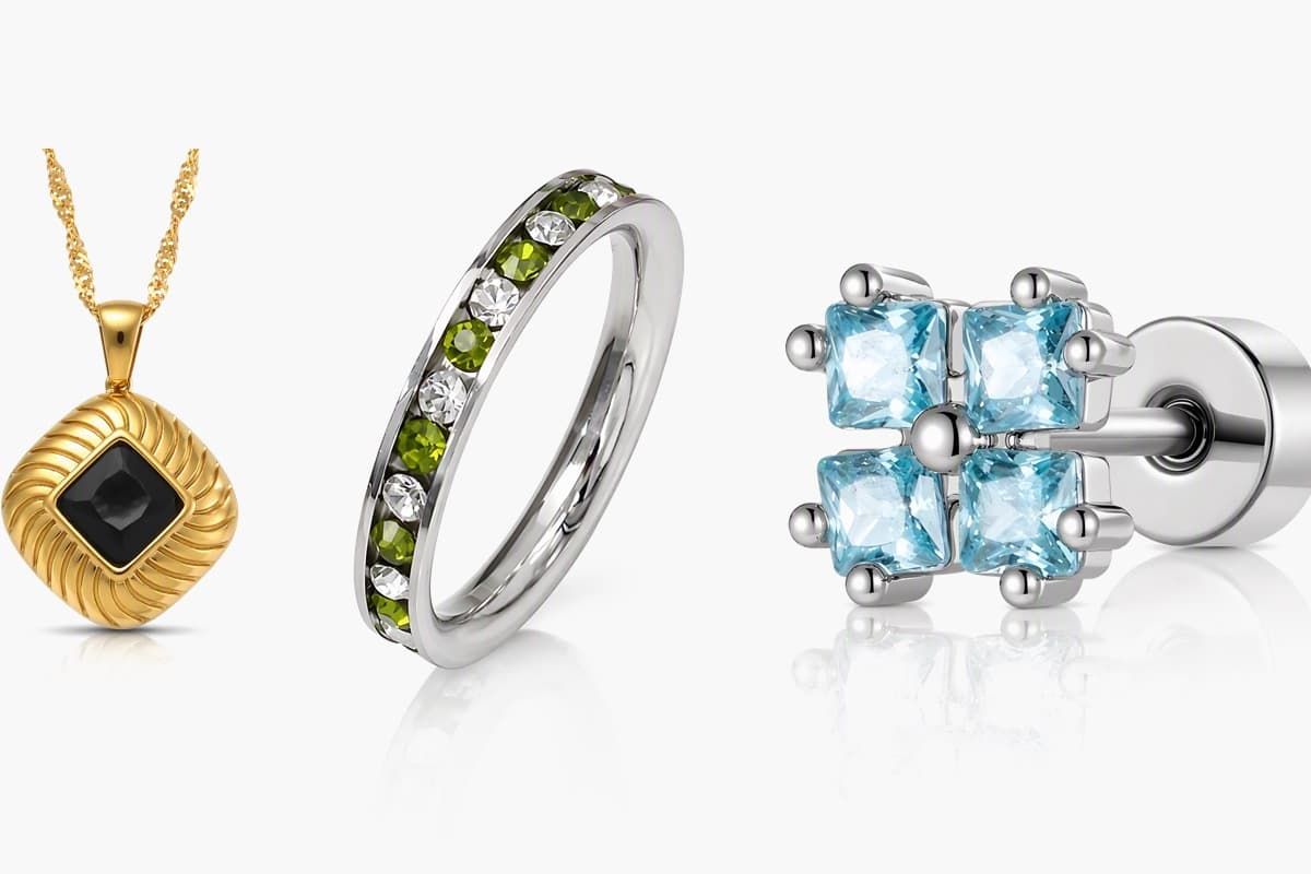 Four-Stone Cluster Stud Earrings