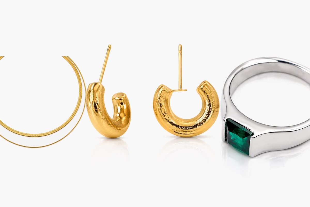 Textured Crescent Huggie Earrings