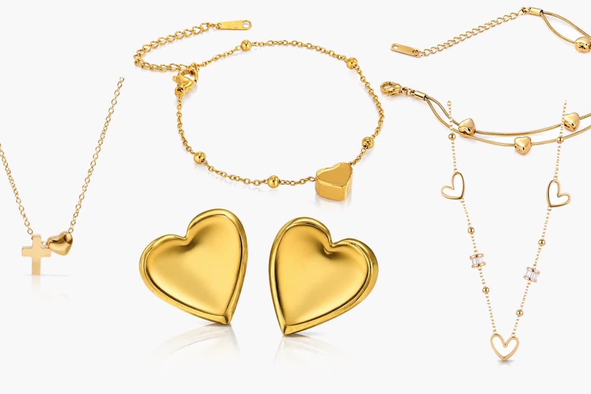Dainty Cross Heart Charm Necklace