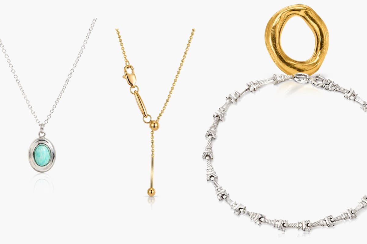 Dainty Oval Stone Pendant Necklace