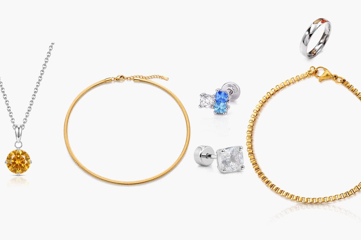 Dainty Square Stone Stud Earrings