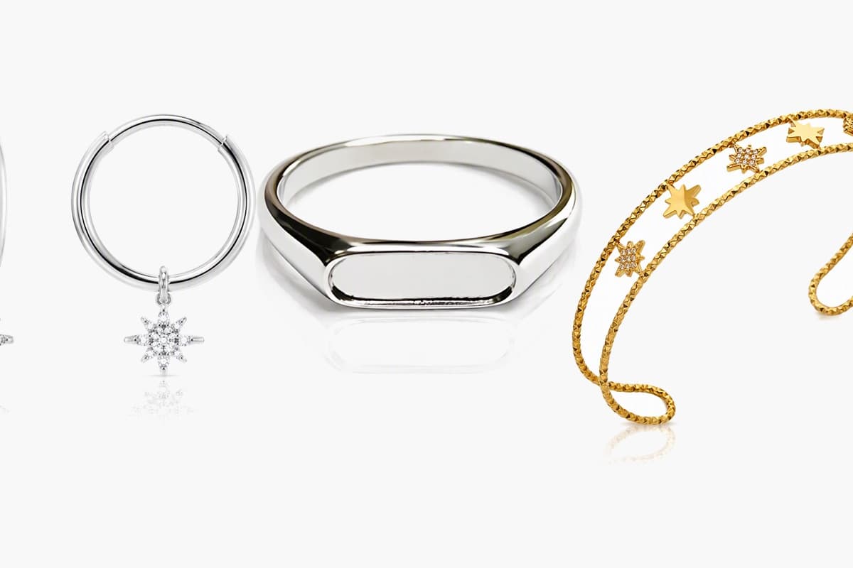 Dainty Star Charm Hoop Earrings